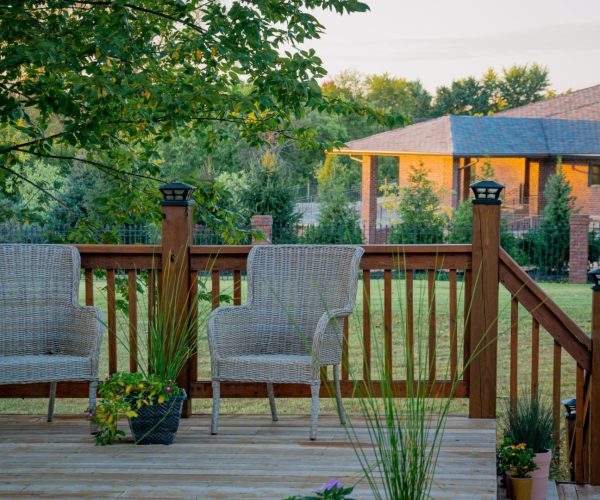 beautiful patio deck in backyard