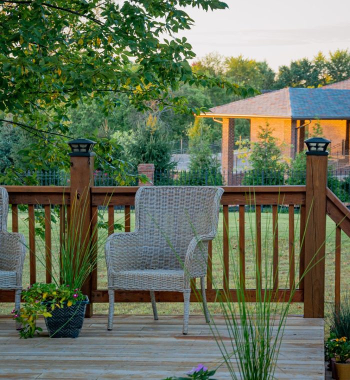 beautiful patio deck in backyard